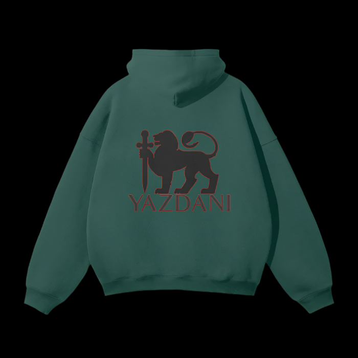 YAZDANI Lion Oversized Solid Color Fleece Hoodie