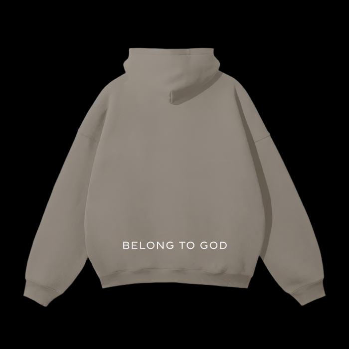 YAZDANI Script Oversized Solid Color Fleece Hoodie