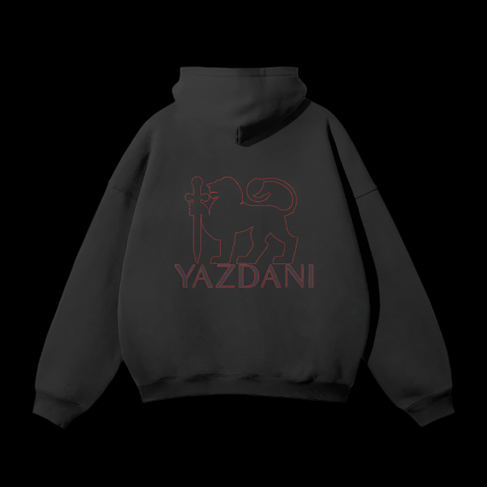 YAZDANI Lion Oversized Solid Color Fleece Hoodie
