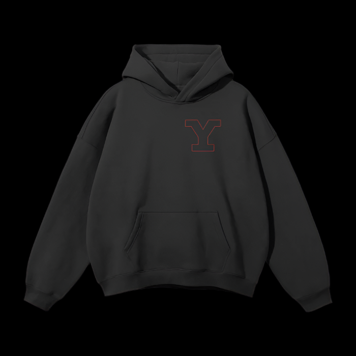 YAZDANI Lion Oversized Solid Color Fleece Hoodie