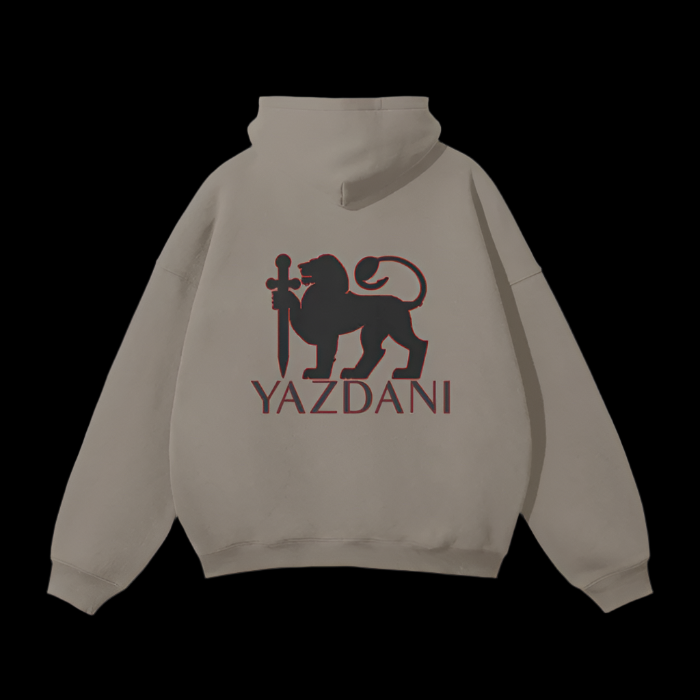 YAZDANI Lion Oversized Solid Color Fleece Hoodie