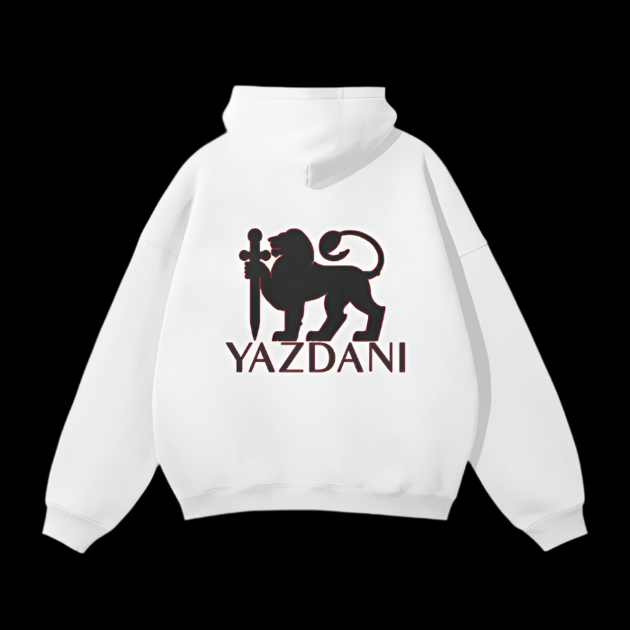 YAZDANI Lion Oversized Solid Color Fleece Hoodie