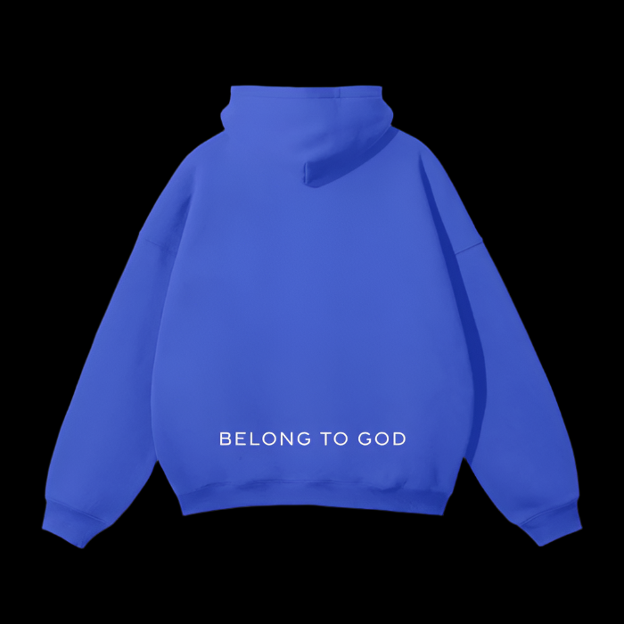 YAZDANI Script Oversized Solid Color Fleece Hoodie